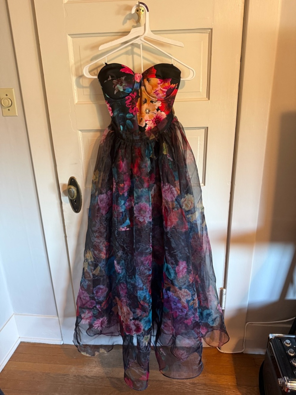 bebe Black Floral Cocktail Dress - 2 pieces